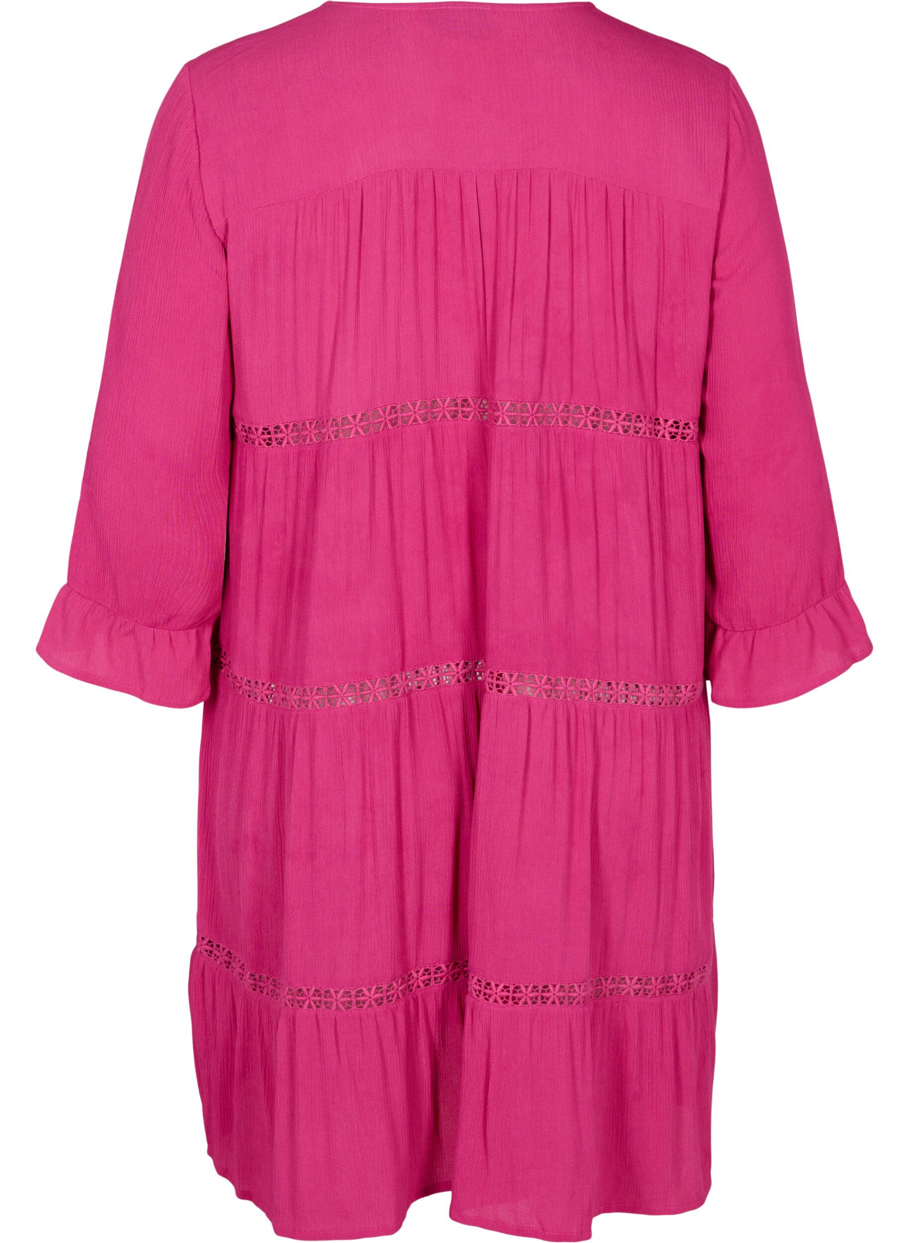 Zizzi Viskose Strandkleid, Raspberry Rose, Packshot image number 1