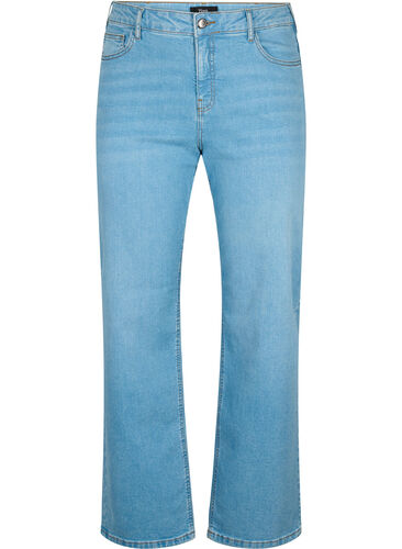 Gemma Jeans mit hoher Taille und gerader Passform, Light blue, Packshot image number 0
