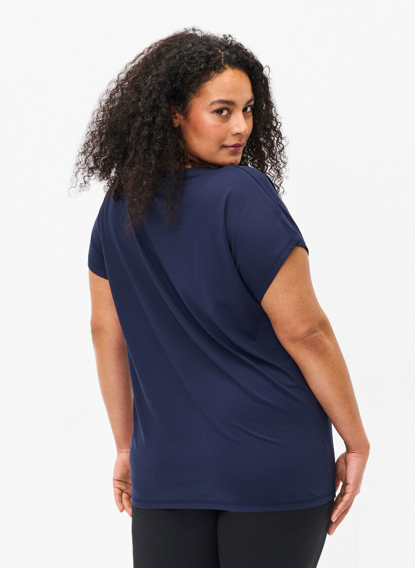 Kurzarm Trainingsshirt, Blau, Model image number 2