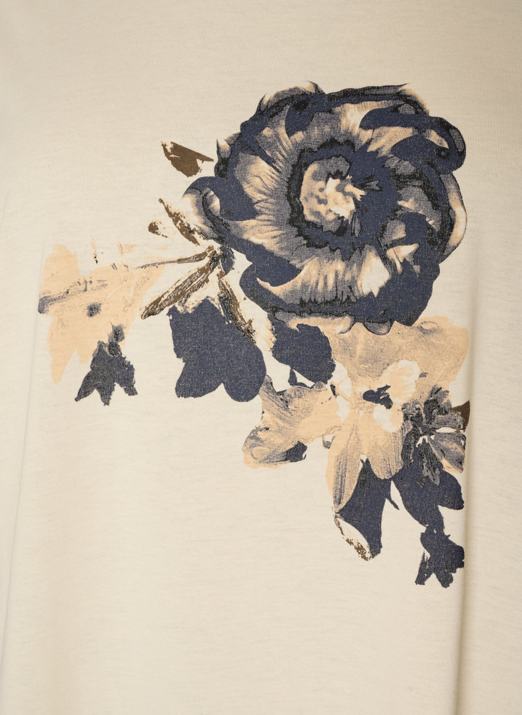 ZizziT-Shirt mit dekorativem Frontprint, Vanille, Packshot image number 2