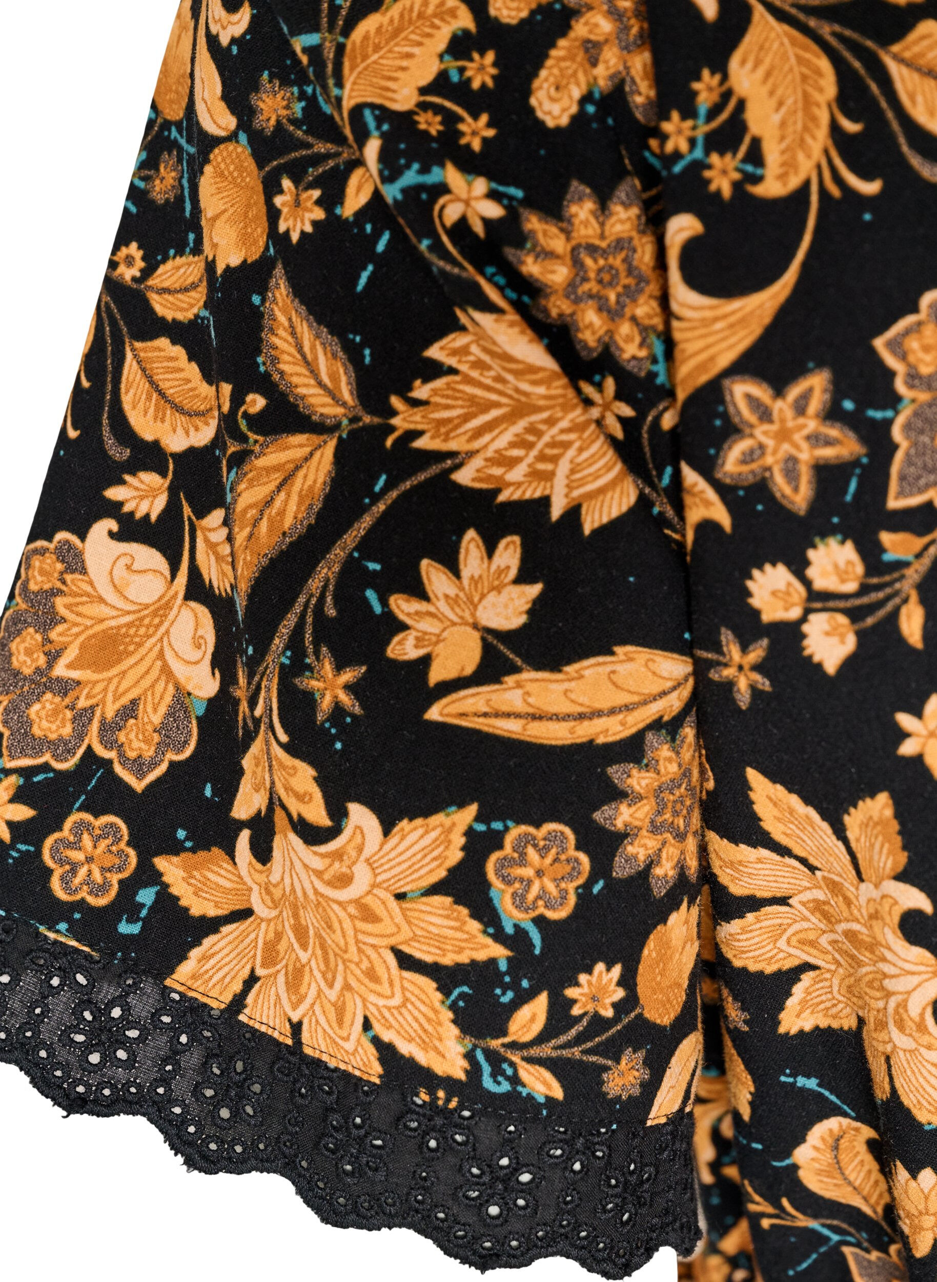 ZizziGebl&uuml;mte Bluse aus Baumwolle mit Bindeband, Orange, Packshot image number 4