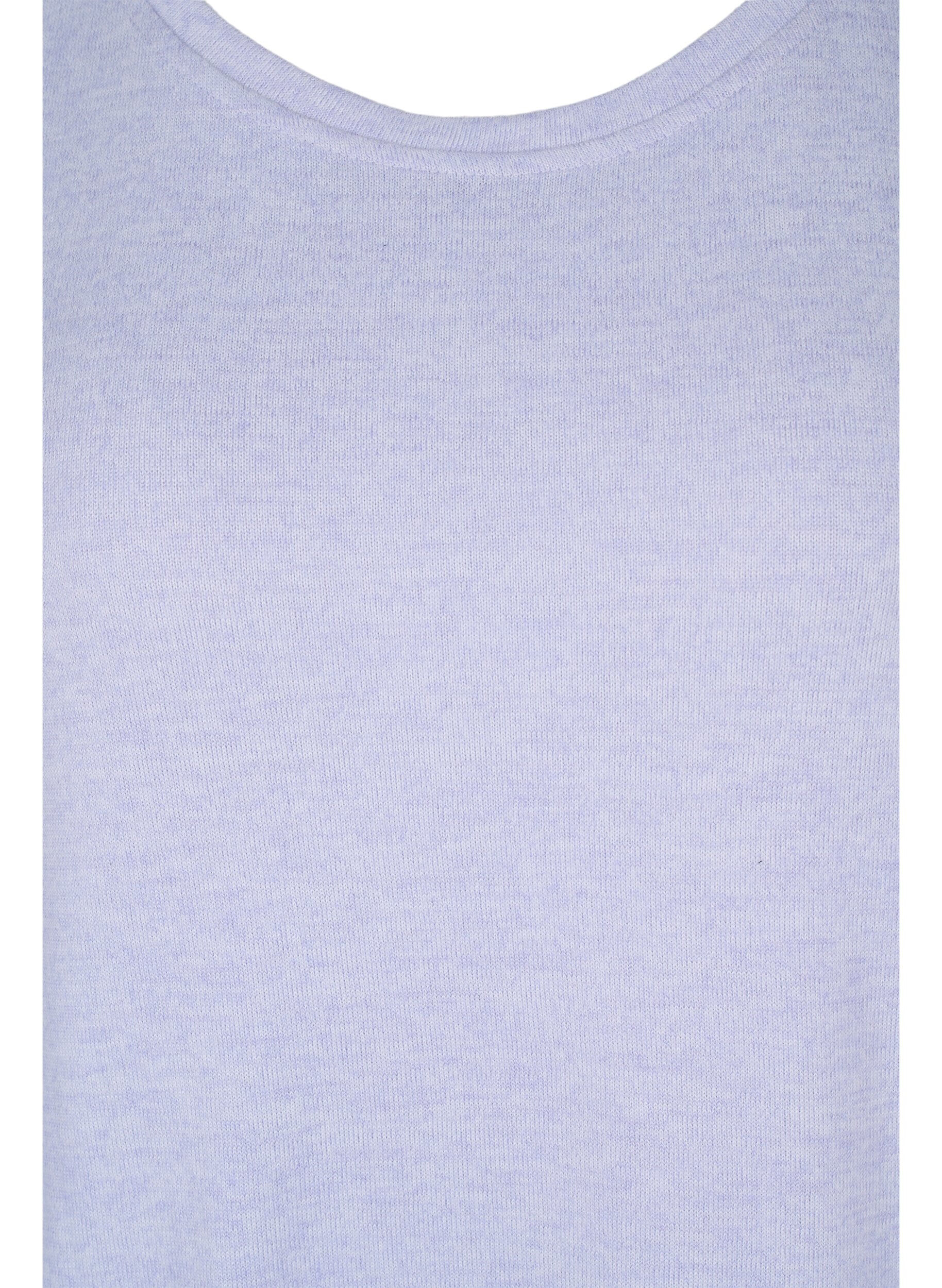 Zizzi Langarm Bluse mit Knopfdetails, Cosmic Sky Melange, Packshot image number 2