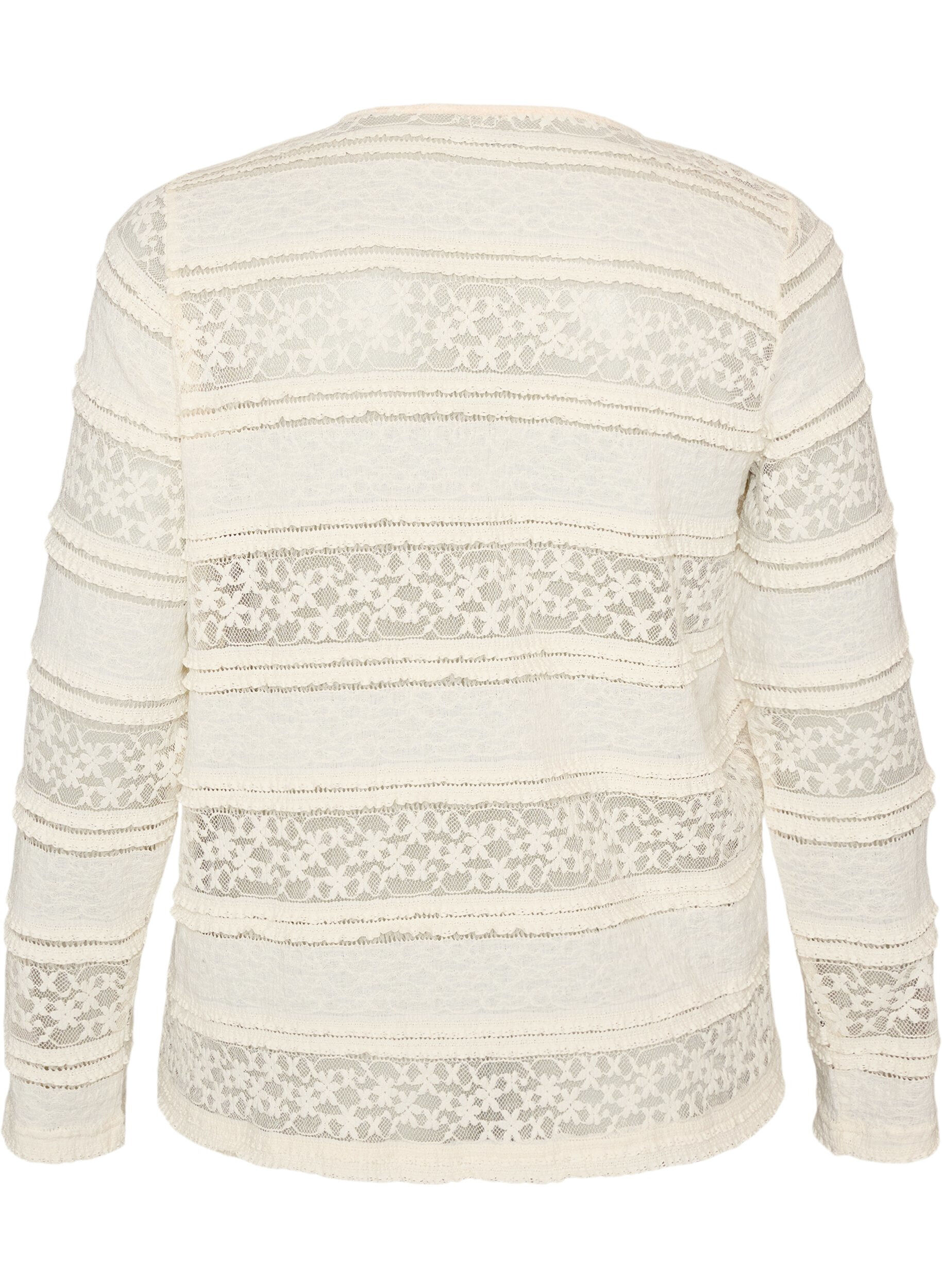 ZizziBluse aus Spitze mit langen &Auml;rmeln, Vanille, Packshot image number 1