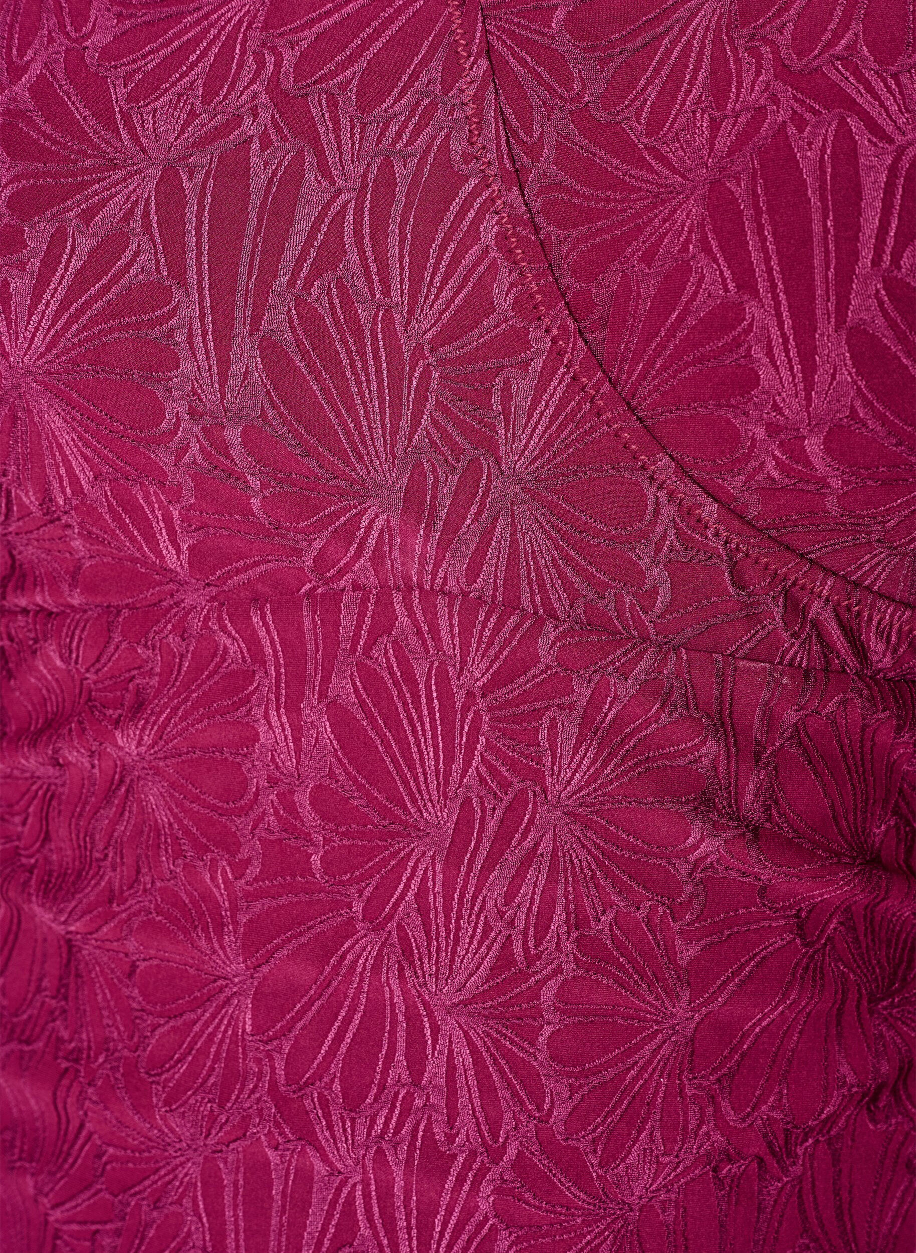 Zizzi Badeanzug mit Wickeldetail und gebl&uuml;mter Ton-in-Ton-Textur, Rot, Packshot image number 2