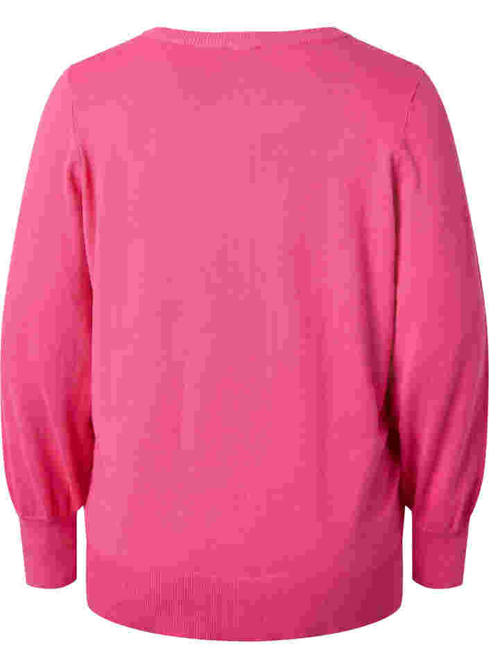 Cardigan aus Rippstrick mit Knopfverschluss, Hot Pink, Packshot image number 1