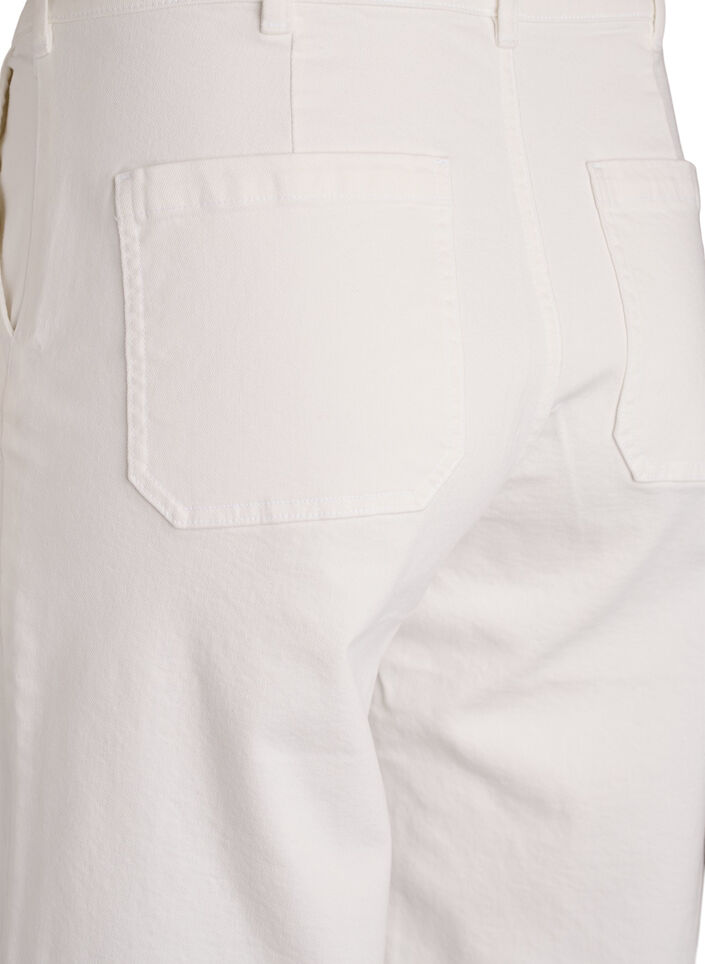 Myra Jeans mit hoher Taille und weiter Passform, Wei&szlig;, Packshot image number 3