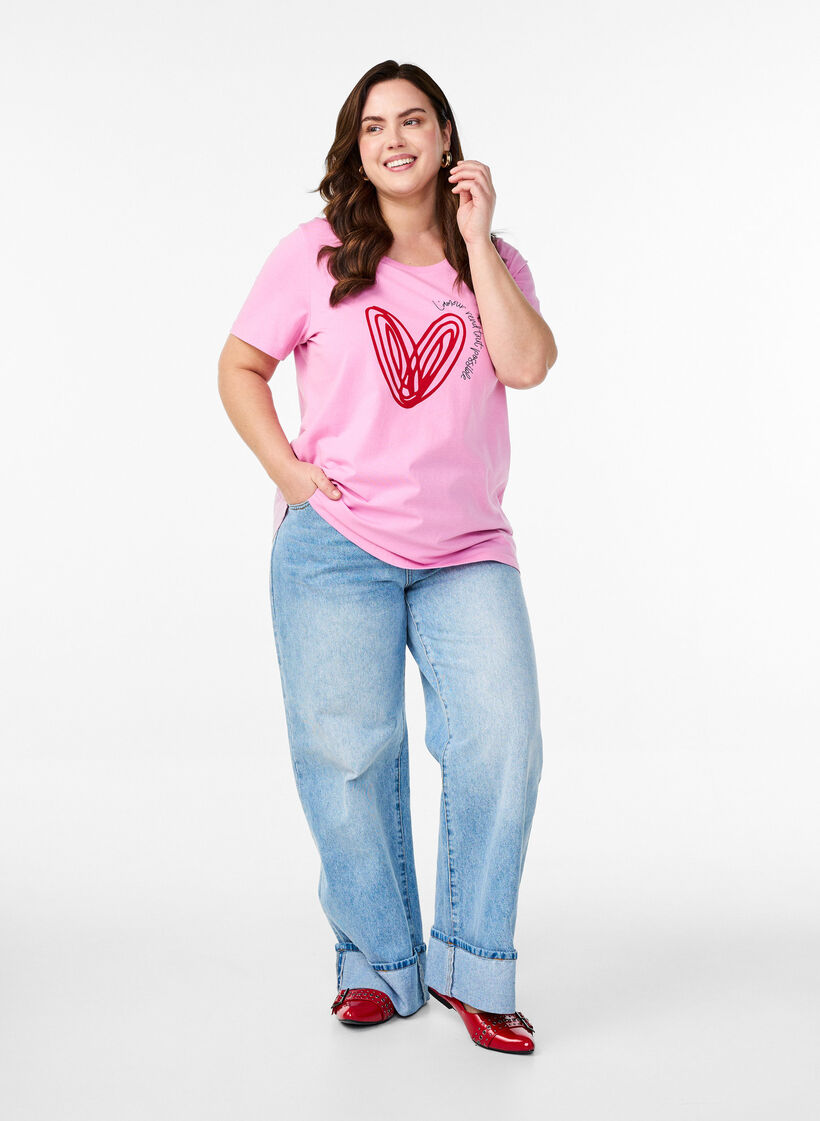 Baumwoll-T-Shirt mit Motiv, Begonia P. w. Heart, Model image number 2