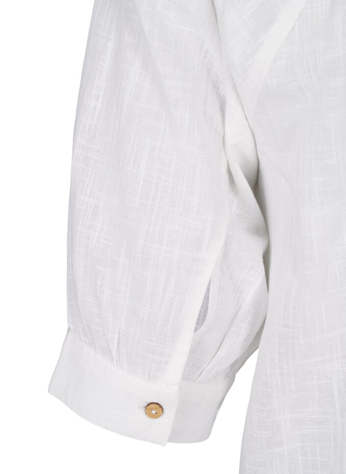 Tunika aus Baumwolle mit V-Ausschnitt, Weiß, Packshot image number 3