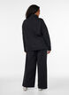 Hoch taillierte Sweatpants mit weitem Bein, Schwarz, Model image number 1