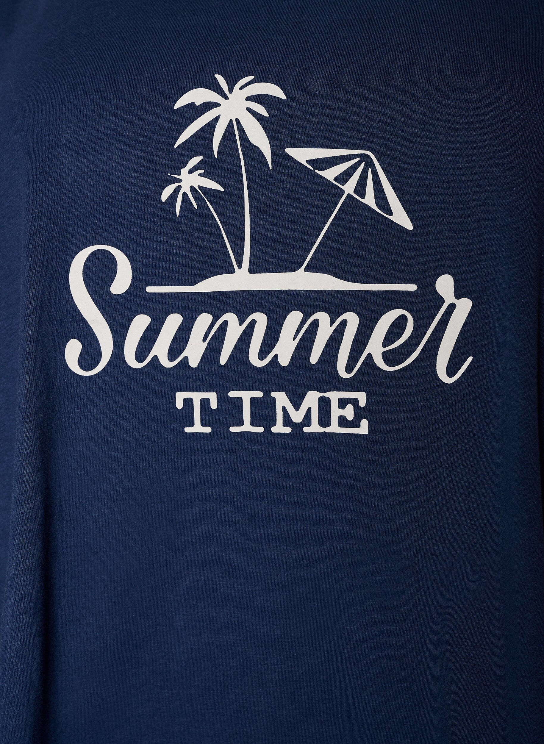 ZizziTop aus Baumwolle mit A-Linie, Blau, Packshot image number 2