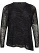 Mesh-Bluse mit Paisley-Print und asymmetrischem Saum, Schwarz, Packshot image number 0