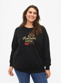 Weihnachts-Sweatshirt, Black LOADING, Model
