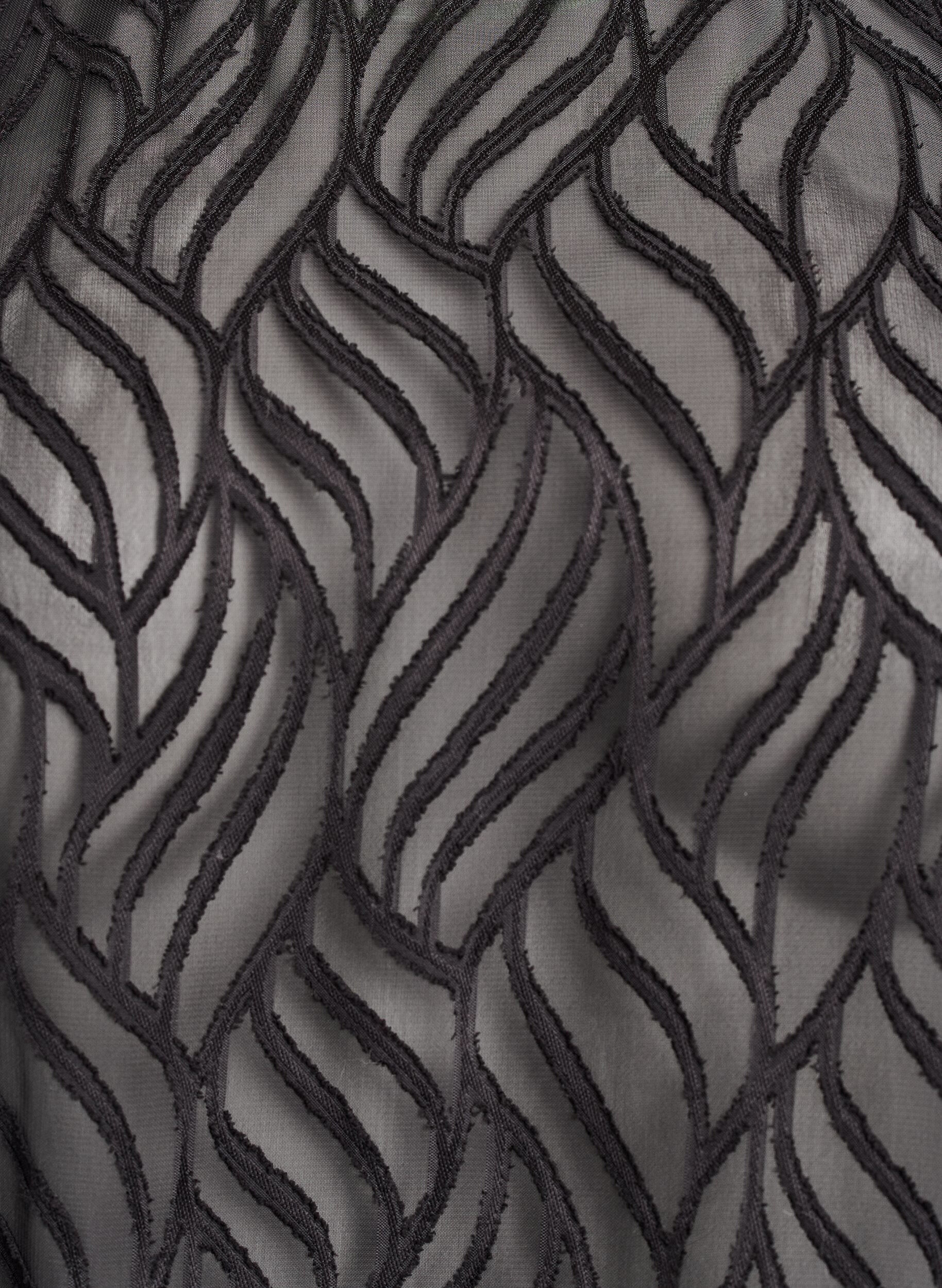 Zizzi Bluse aus Chiffon mit Strukturmuster, Schwarz, Packshot image number 2