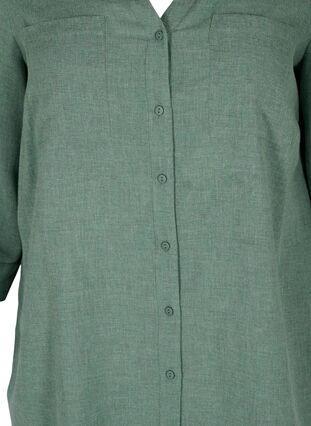 Hemdbluse mit V-Ausschnitt und Taschen, Balsam Green, Packshot image number 2