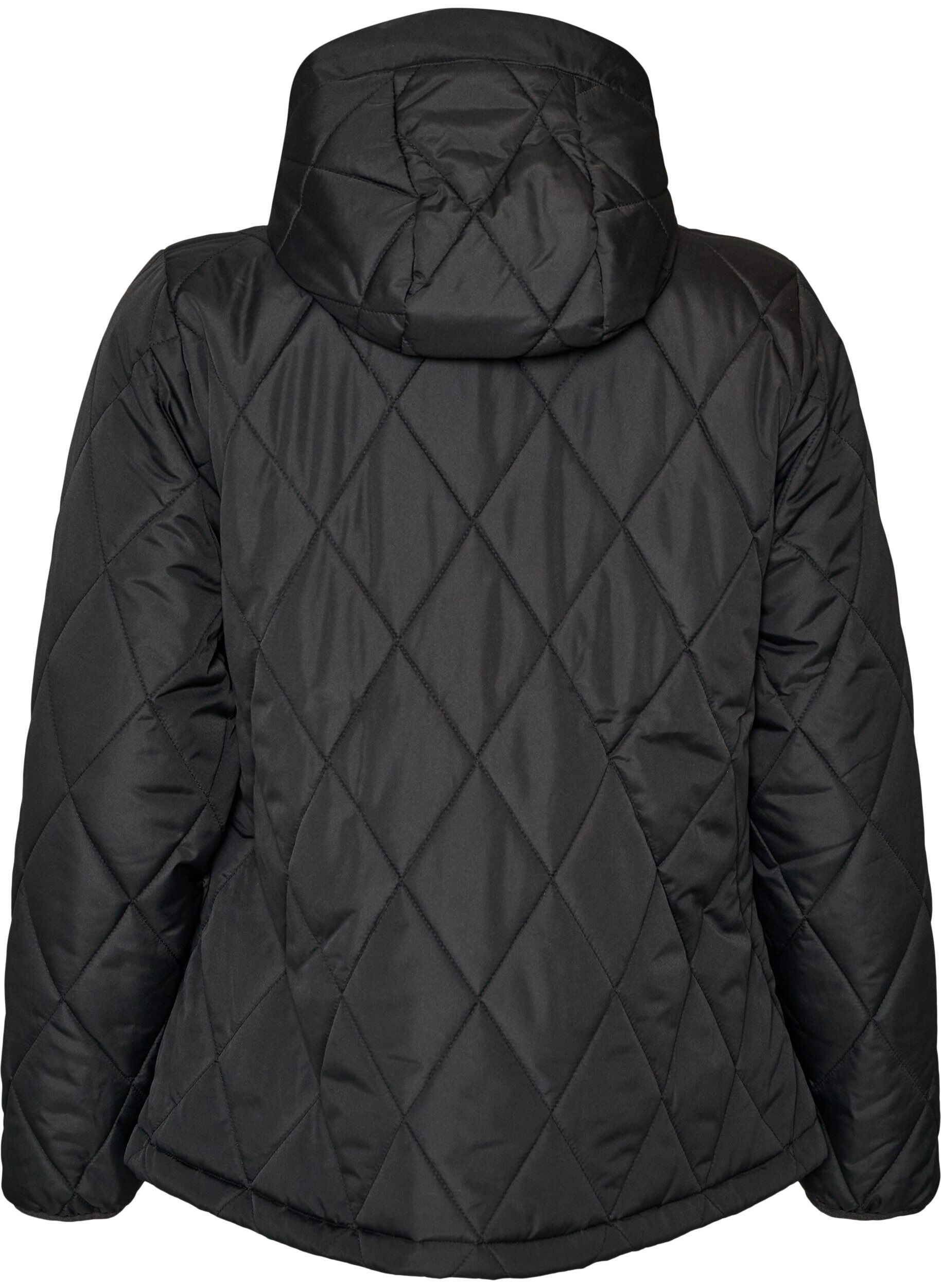ZizziLeicht wattierte Jacke mit Rautensteppung, Schwarz, Packshot image number 1
