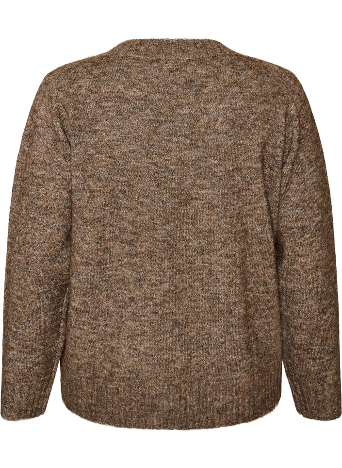 Pullover mit V-Ausschnitt, Braun, Packshot image number 1