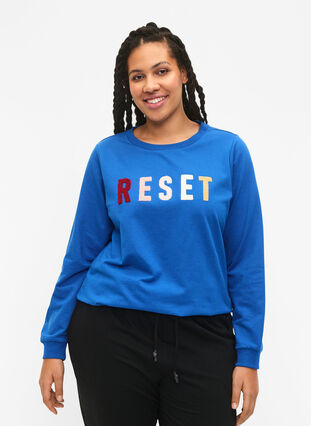 Sweatshirt mit Text, Victoria b. W. Reset, Model image number 0