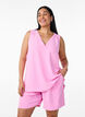 &Auml;rmelloses Oberteil mit Faltendetails, Pink, Model image number 0