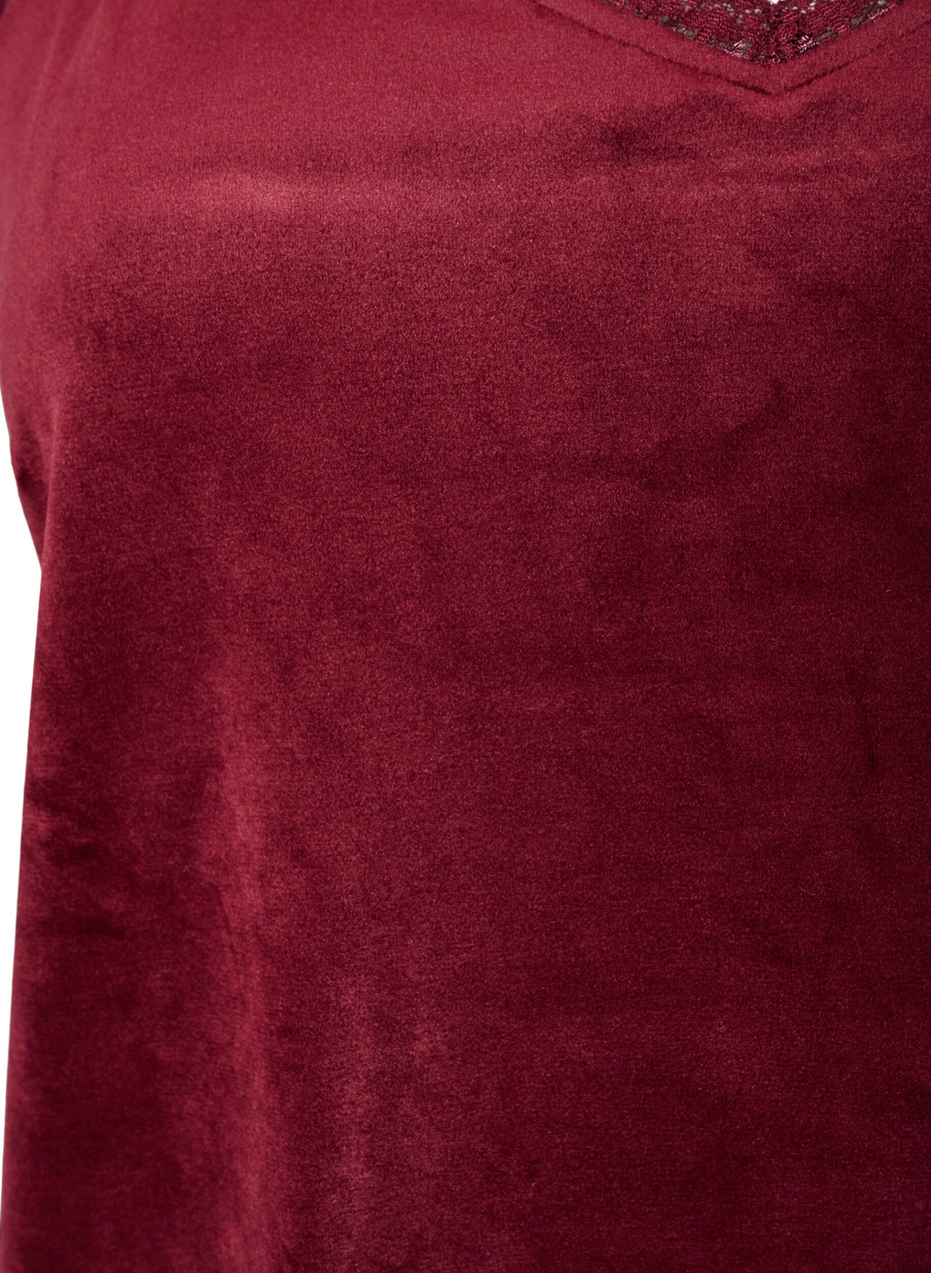 ZizziTop aus Velours mit Spitzen, Rot, Packshot image number 2