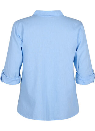 Hemdbluse mit Knopfverschluss aus Baumwoll-/Leinengewebe, Serenity, Packshot image number 1