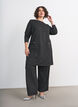 Hose aus Boucl&eacute; mit geradem Bein, Schwarz, Model image number 0