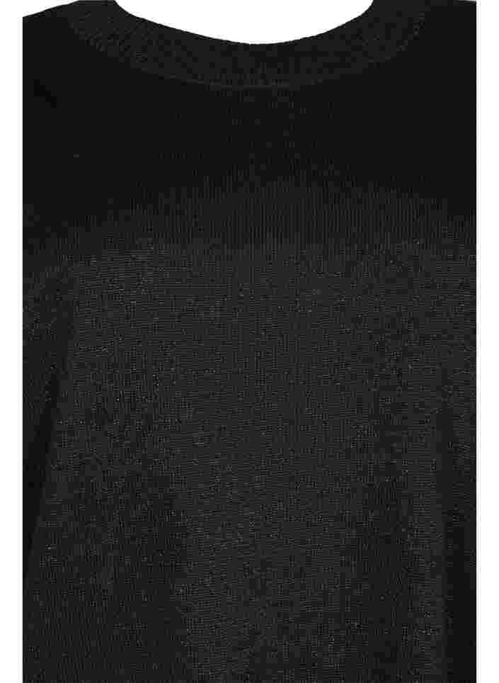 Strickkleid mit Glitzer und kurzen Ärmeln, Black W/Lurex, Packshot image number 2