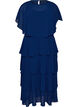Maxikleid mit R&uuml;schen-Volants und abnehmbarem Cape, Blau, Packshot image number 0