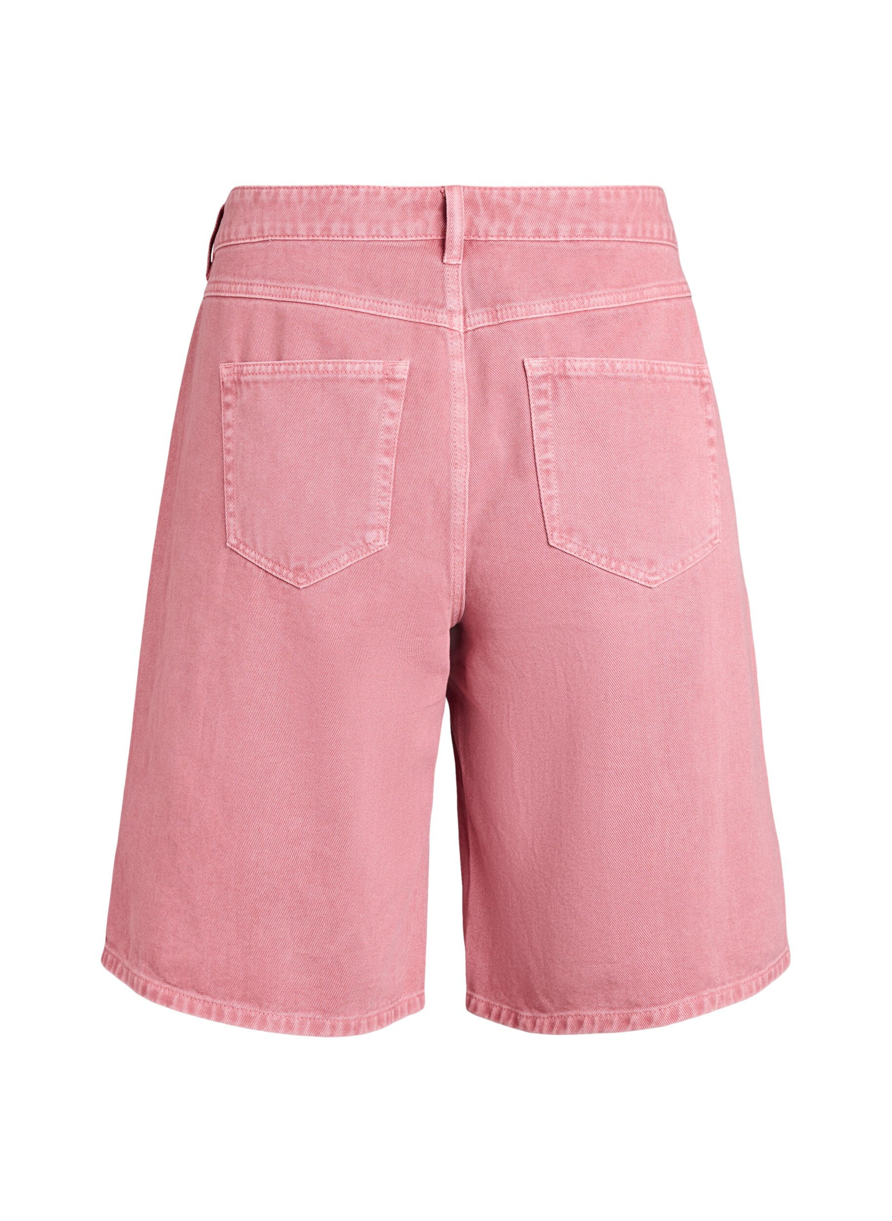 Zizzi Hoch taillierte Bermudashorts aus farbigem Denim, Rot, Packshot image number 1