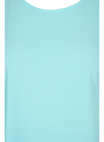 Bluse mit kurzen Ärmeln und Rundhalsausschnitt, Aqua Splash, Packshot image number 2