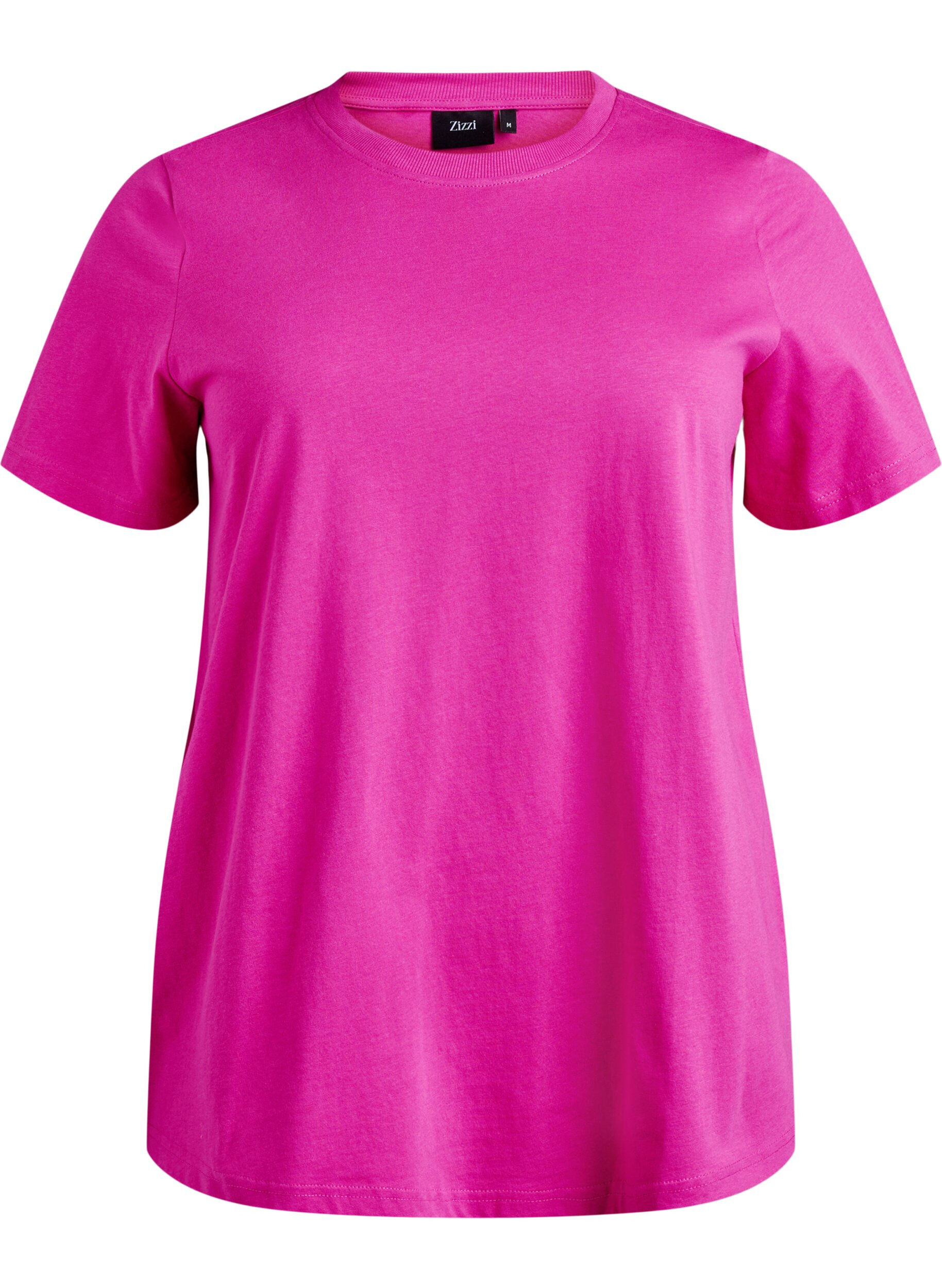 ZizziBasic-T-Shirt aus Baumwolle mit Rundhalsausschnitt, Pink, Packshot image number 0