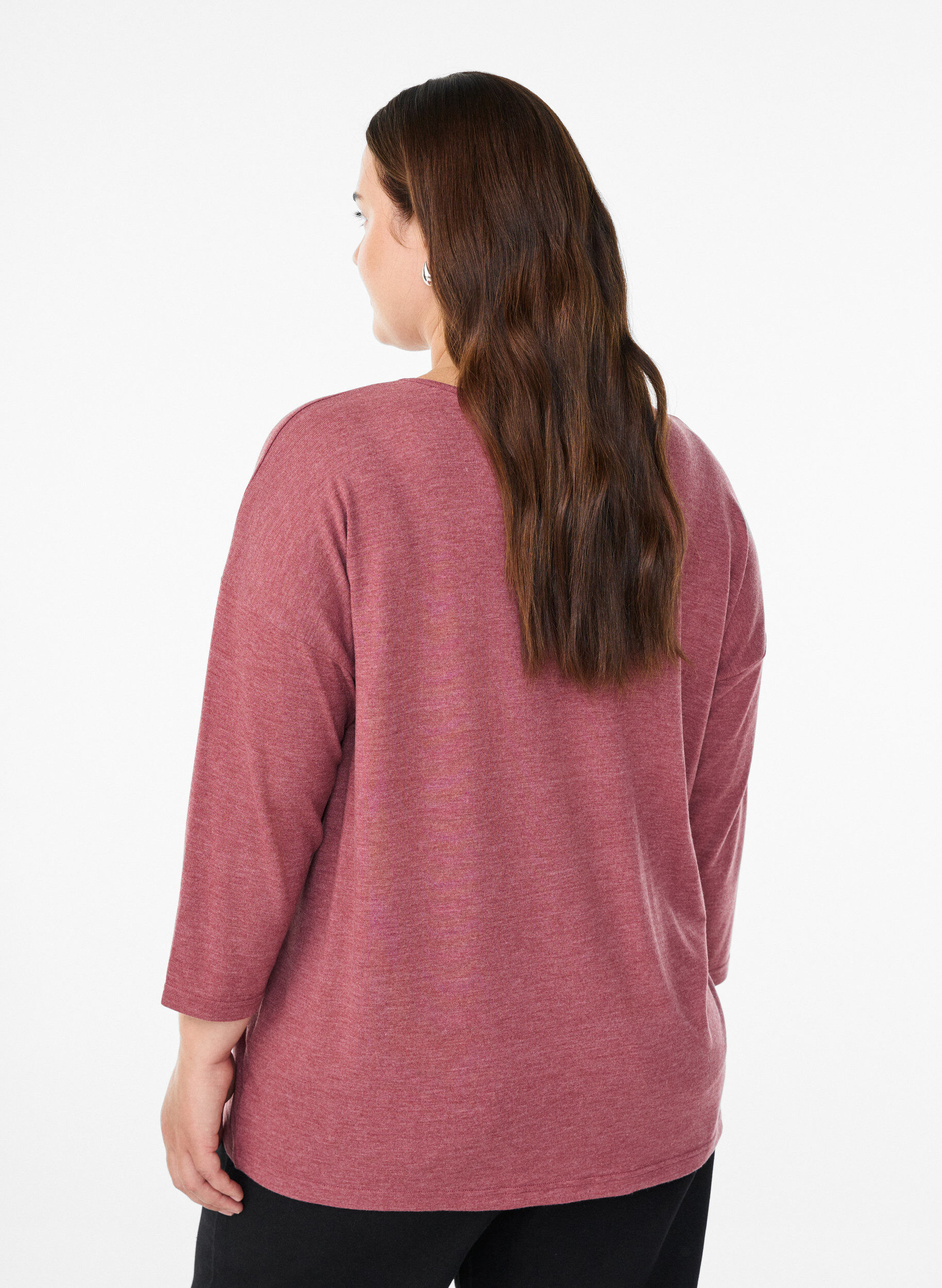 Zizzi FLASH &ndash; Bluse aus Jersey mit 3/4-&Auml;rmeln, Rot, Model image number 2