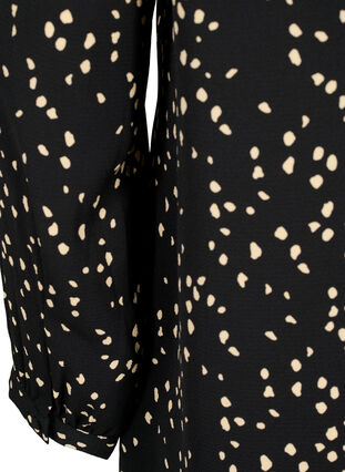 Kleid mit V-Ausschnitt und Aufdruck, Black Dot AOP, Packshot image number 3