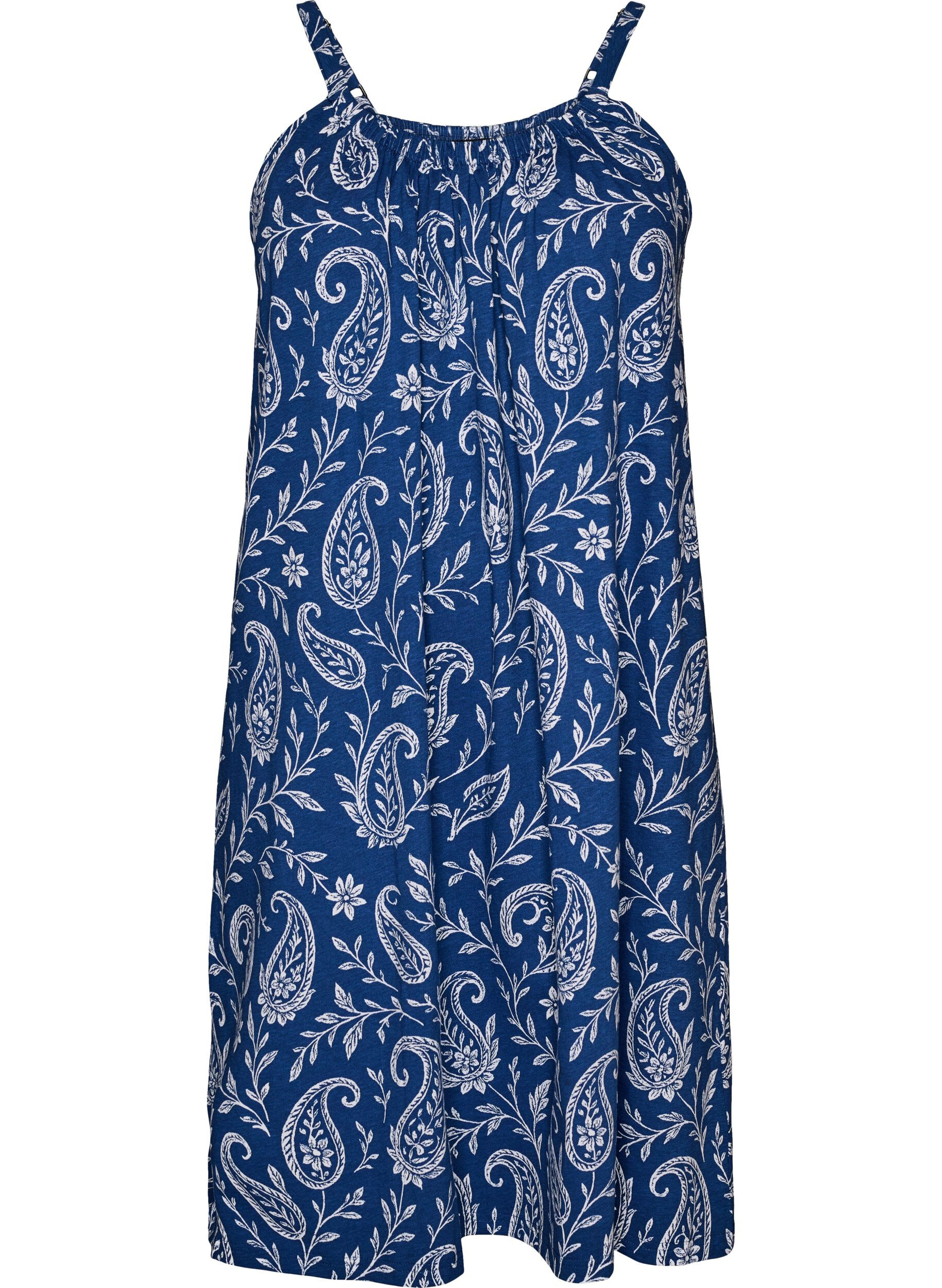 ZizziMidi-Tr&auml;gerkleid aus Bio-Baumwolle, Blau, Packshot image number 0