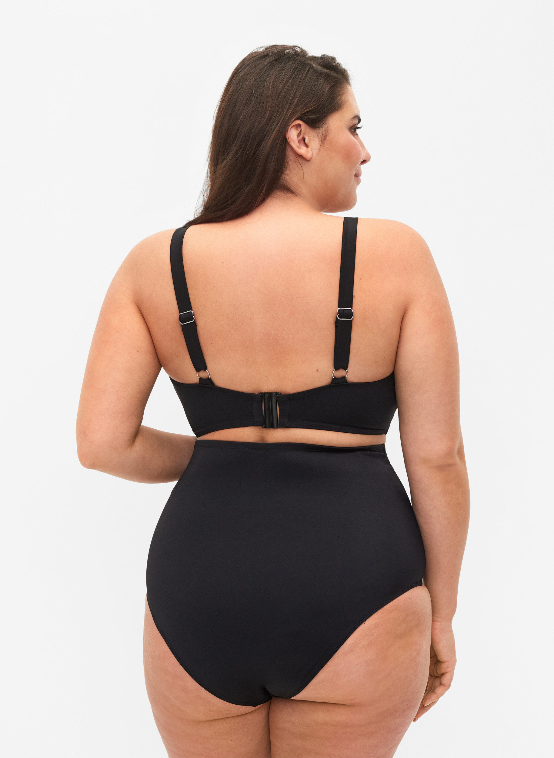 Zizzi Bikini-Hose mit extra hoher Taille, Schwarz, Model image number 1