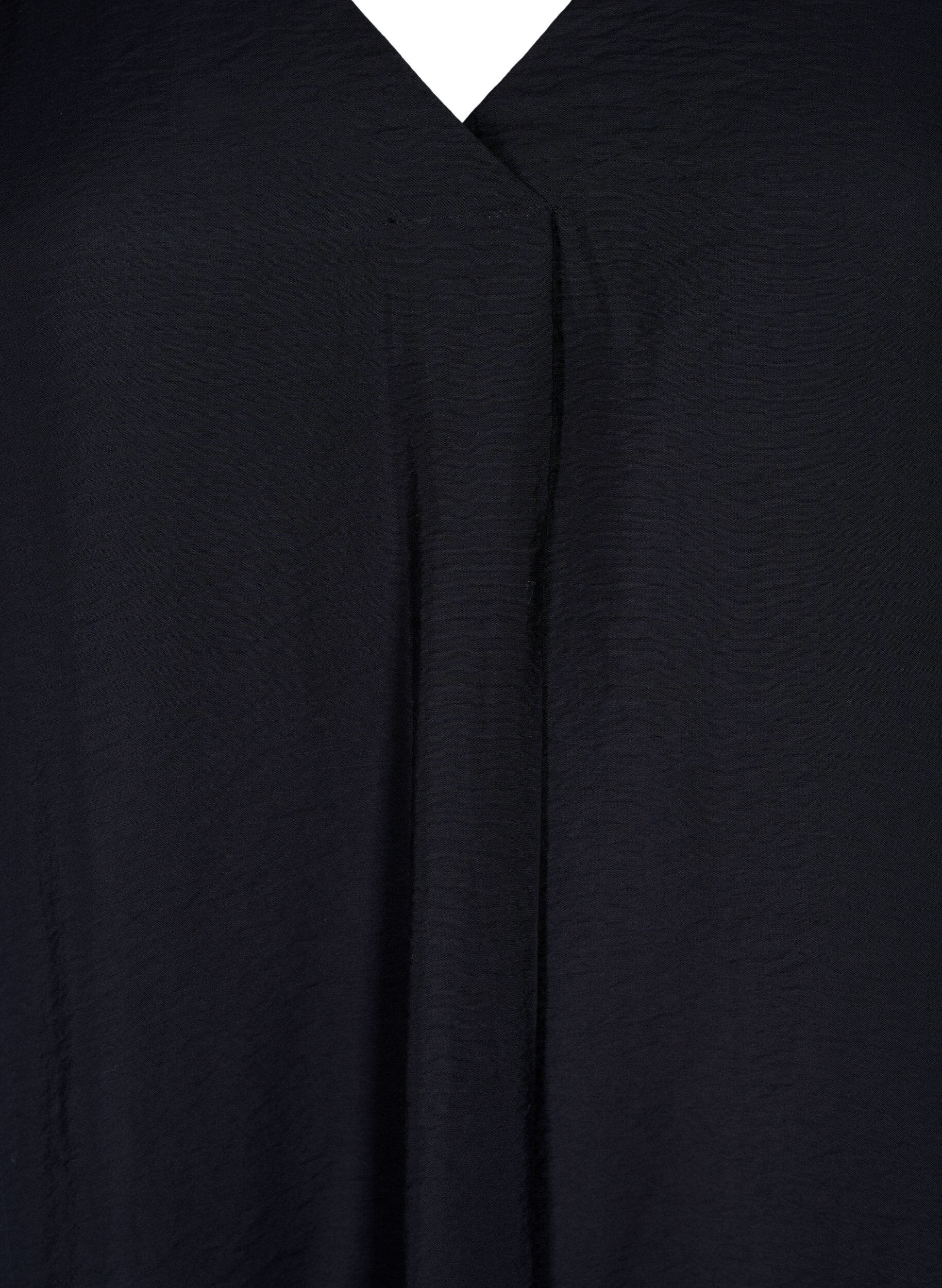 ZizziKleid aus Viskose mit V-Ausschnitt, Schwarz, Packshot image number 2