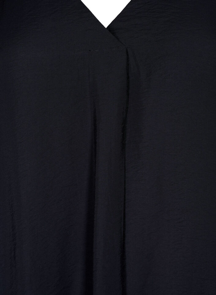 Kleid aus Viskose mit V-Ausschnitt, Schwarz, Packshot image number 2