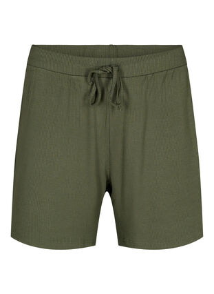 Lockere Shorts aus Viskose mit Ripp., Thyme, Packshot image number 0