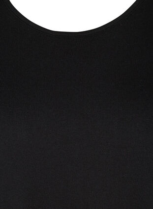 Bluse mit kurzen Puffärmeln und Melange-Effekt, Black, Packshot image number 2