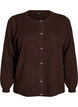 Strickjacke mit Herz-Lochstickerei, Braun, Packshot image number 0
