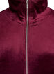 Cardigan aus Velours mit Rei&szlig;verschluss und hohem Kragen, Dunkles Bordeaux, Packshot image number 2