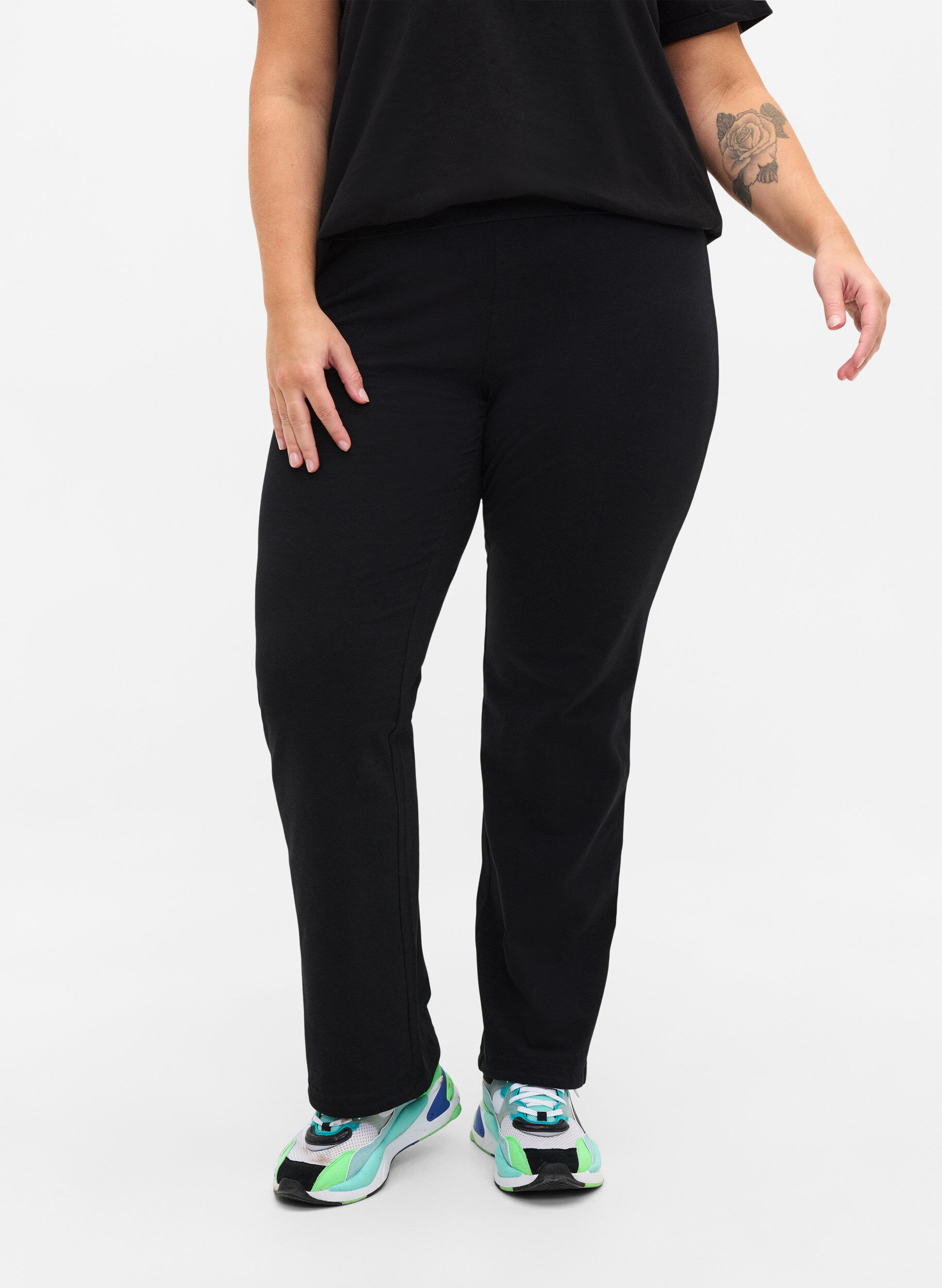 Zizzi Sporthose aus Baumwolle, Schwarz, Model image number 4