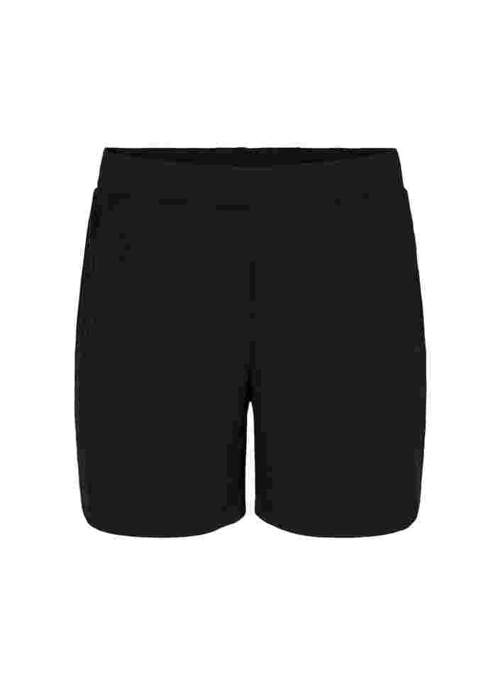 Lockere Shorts mit Struktur, Black, Packshot image number 0