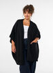 Strickjacke mit offener Front und weiten &Auml;rmeln, Schwarz, Model image number 0