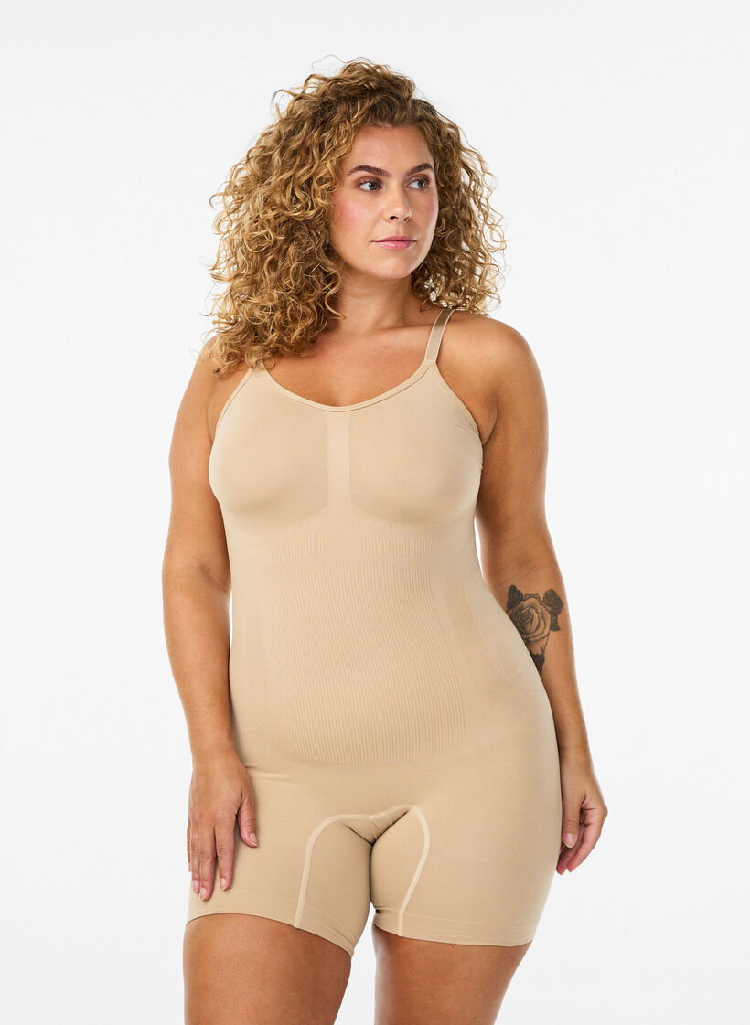 Shapewear-Body mit &Ouml;ffnung im Schritt, Beige, Model image number 0