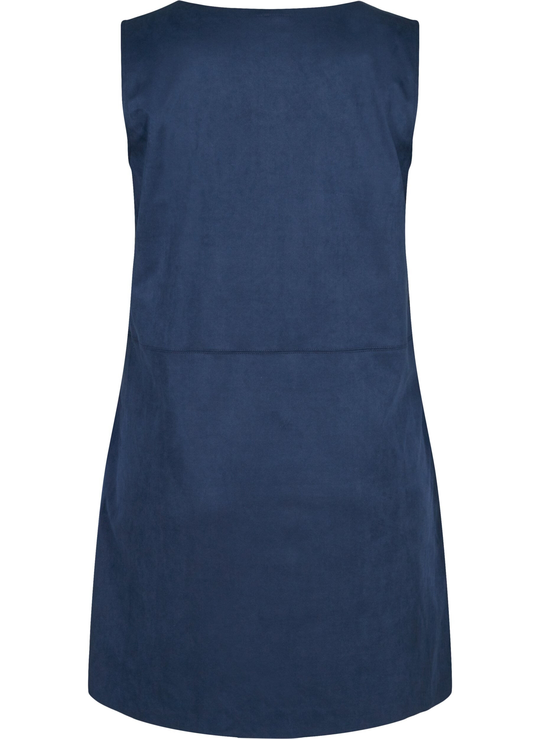 Zizzi &Auml;rmelloses Kleid mit A-Form, Dark Blue, Packshot image number 1