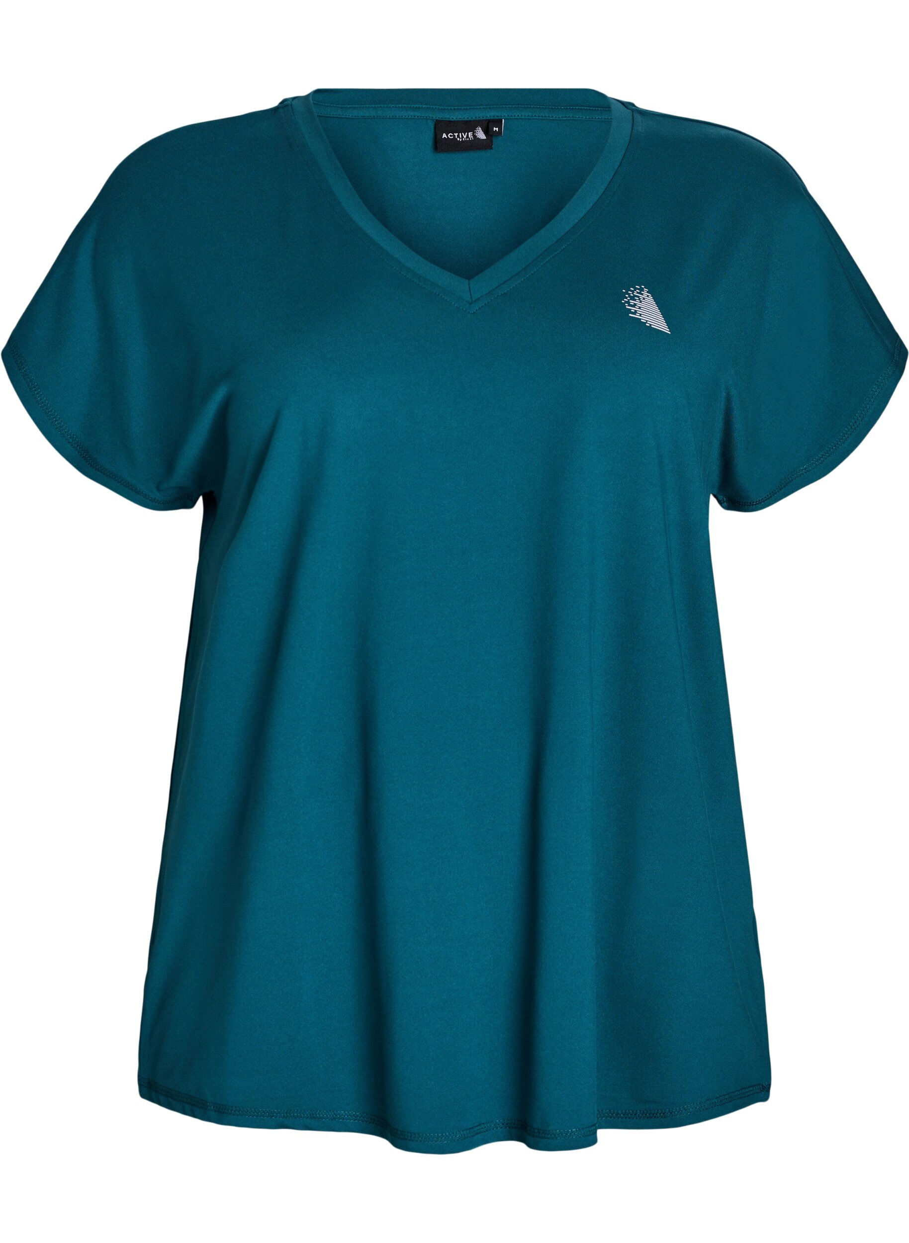 ZizziLockeres Trainings-T-Shirt mit V-Ausschnitt, Gr&uuml;n, Packshot image number 0
