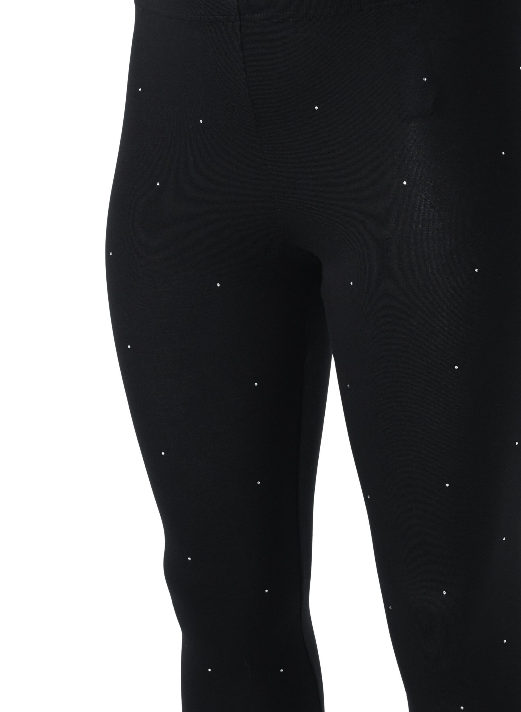 Zizzi Leggings aus Viskose mit Strasssteinen, Black, Packshot image number 2