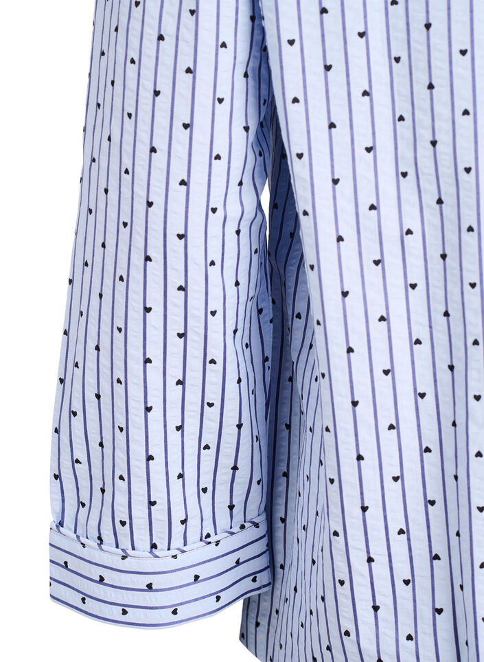 Pyjamahemd aus Seersucker mit langen &Auml;rmeln, Blau, Packshot image number 3