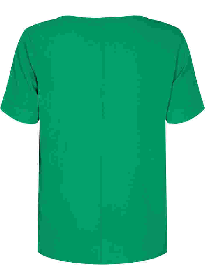 Kurzärmelige Bluse mit V-Ausschnitt, Jolly Green, Packshot image number 1