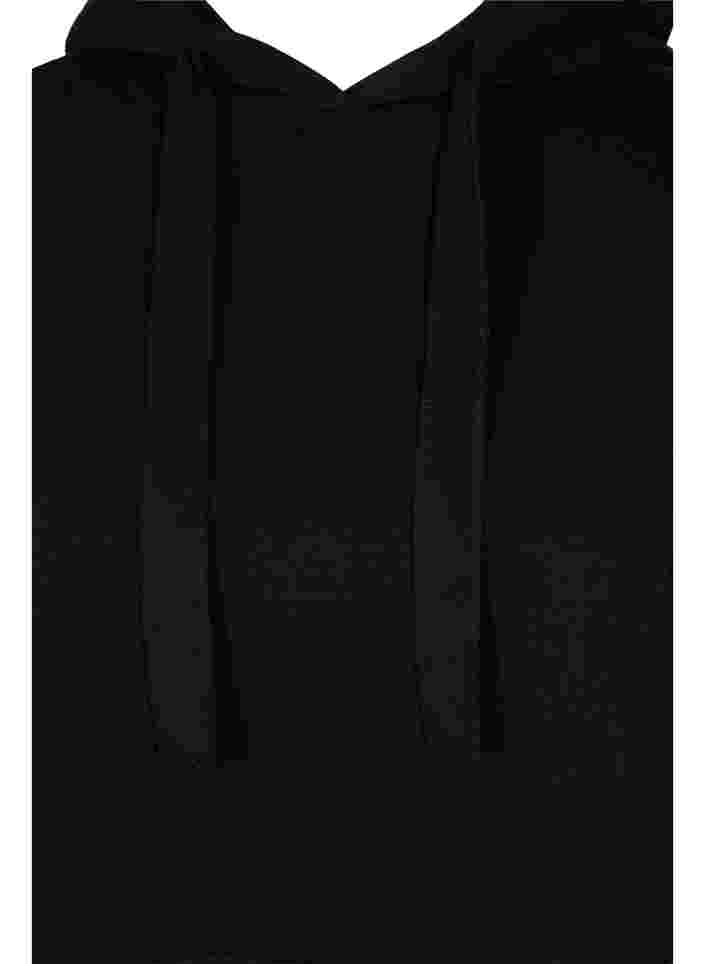 Sweatkleid mit Kapuze und Tasche, Black, Packshot image number 2